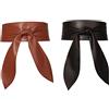 FEOYA Maeau Cintura Larga in Pelle da Donna Bronzo Cintura Obi per Vestito Cinturoni Ecopelle Similpelle Ampia Morbida Cinturono Fusciacca Fascia con Fiocco a Vita Alta Annodata Nodo L