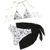 MUNSKT Bikini Donna Mare, Top Bikini, Slip A Triangolo E Copricostume, Set Bikini 3 Pezzi per Spiaggia, Piscina E Vacanze