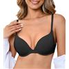 SHARICCA Reggiseno push up da donna con ferretto, estremamente per seni piccoli, reggiseno imbottito con coppe gemoldete per tutti i giorni, Nero scuro., 4B