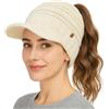 TOP-EX Chicpony Berretto imbottito in pile, per coda di cavallo alta e bassa, beige., M/L