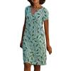 Xmiral Vestito Donna Elegnate Schiena Scoperta Corte Manica (M,b-Verde)