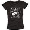 MAKAYA Maglietta Rock Donna T-Shirt Drummer - Top Batterista Maglia Musica Batteria