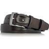 almela - Cintura uomo classica - Vera pelle - Cinturino gentiluomo - Fibbia argento satinato -Larghezza 3 cm - 30mm - Belt for men