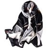 STORY OF SHANGHAI Sciarpa di 100% Seta Charmeuse da Donna Foulard a Raso con Fantasie Orientale, Catene Nero