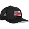 HAKA Cappello da Baseball con Bandiera Americana USA - Cappellino da Baseball con Visiera in Rete, Nero, Taglia Unica