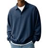 Generic Felpe da uomo in velluto a coste a maniche lunghe Top Stand Up Felpa Button Up Camicie casual a costine Vestibilità ampia Maglione Tinta unita Autunno Inverno Maglioni caldi
