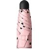 ETZRYSYB Ombrello Pois Mini Ombrello Protezione Solare Tasca Ombrello Compatto, Pois rosa, Taglia unica