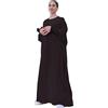 Zofocy Muslim Prayer Abaya Islamic - Maxi Dress da donna, leggero, a maniche lunghe, Dubai Caftano, Dark Coffee, Taglia unica