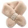 Asudaro Colletto in Pelliccia da Donna Sciarpa Invernale Caldo Sciarpa in Pelliccia di Finta Coniglio Sciarpa da Sposa con perle Staccabile Scaldacollo Corto Carina Nobile e Semplice 80cm