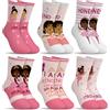 hometrixx 6 Paia Calze In Cotone Traspirante Bambina Calzini Corti Lettera Della Ballerina Rosa Calzini Alla Caviglia 8-11 Anni