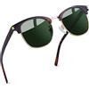 Joopin Occhiali da Sole Mezza Montatura Polarizzati Vintage Uomo Donna | Classici Retrò Quadrati Rettangolari Occhiali da Guida UV400 Protezione