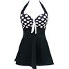 Sixyotie Costume da Bagno Tankini da Donna con Gonna Costumi da Bagno Un PezzoTaglie Forti Swim Dress (Polka, EU 46-48(Tag 4XL))