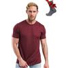 Merino.tech Maglietta Lana Merinos Uomo - Maglia Termica Uomo in Lana Merinos Manica Corta con Calze (Burgundy Wine, Medium)