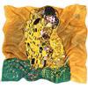 Prettystern Donna 100% Seta Foulard Scialli Cerimonia arte nouveau Colorata Gustav Klimt 90cm Quadrato Regalo Idea P582 il bacio marrone