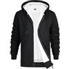 CityComfort Felpa Uomo con Cappuccio - Felpe Uomo con Zip Rivestite in Sherpa Caldo e Morbido - Felpa Invernale Uomo Taglie Forti M-3XL (Nero, XL)