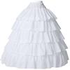 BEAUTELICATE Sottogonna Sposa Lungo per Nozze Gonna 4 Cerchio Donna per Abito Sottoveste Abito da Sera con 5 Strati Balze Gonna Rockabilly Hallowen Matrimonio Carnevale