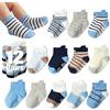 Sunolkie 12 Paia di Calze Antiscivolo in Cotone per Bambini da 1 a 5 Anni, Calzini Bambino Bambina Neonato
