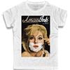 3styler T-Shirt Uomo Bianca La Ragazza Che Si Fa la Barba - Barber Girl - Virna Lisi Shaving - Cover Shirt - Linea Amazink - Cotone Fiammato (Slub) 150 gr/mq