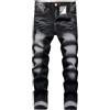 JENY-LUCK Jeans da uomo slim fit elasticizzati strappati a tubo per uomini, effetto consumato destroyed regular a gamba dritta moda comfort vita flessibile pantaloni jeans, adolescenti moda casual skinny cargo