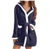 Vhersily Vestaglie Corta Donna Invernale Pile Elegante: Camicia da Notte con Cintura Sexy Vestaglia Manica Lunga in Peluche Pigiama Cappuccio Caldo Invernale Donna Calda Vestaglia Lunga Cappuccio