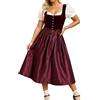 Duohropke Dirndl Body da donna per Oktoberfest, abito tradizionale bavarese, in velluto, moderno, camicetta, grembiule Dirndl, elegante abito corto, per cosplay, camicetta tradizionale Dirndl, per