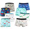 FILOWA Boxer Ragazzo Bambino Cotone Intimo 8 Pezzi Mutande Set Blu Bianco Dinosauro Fossile Moto Modelli Boxer Shorts Stretch Briefs Morbido Traspiranti Biancheria per Bambini Ragazzi 3-4 Anni
