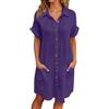 Generico Vestiti Estivi Donna Abbigliamento Estivo Vestito Lungo Elegante Ufficio Fresco Primaverile Abito Da Spiaggia Midi Cotone Abiti Primavera In Eleganti Mare Lino Leggero Vestitino I Corti Curvy,Viola,L