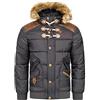 Geographical Norway - Giacca Invernale da uomo, trapuntata, Parka Belphegor (Grigio scuro, M)