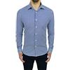 Mat Sartoriale Camicia Uomo Sartoriale Blu Bianca Rigata Slim Fit Casual Elegante