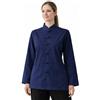 Lazutom Camicia da donna in lino a maniche lunghe arti marziali cinesi Kung Fu Tai Chi Tang, Blu, M