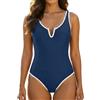 YNIQUE Costume Intero Donna Scollo V Pancia Piatta Schiena Nuda Colorblock | Costume Intero Donna, Scollo V, Controllo Pancia, Snellente Push Up Costumi Interi, Schiena Nuda per Spiaggia