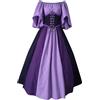 pvucpot Vestito Medievale Donna Costume Medievale Donna Curvy Dell'800 Vintage Abito Steampunk Popolana Eleganti Abito Costume Da Principessa Abbigliamento Contadina Carnevale
