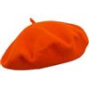 Melegari Berretto Basco Donna | 100% Lana | Roma Beret | Made in Italy (Arancio 65)