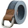 BTGYTTKL Cinta Uomo Cintura da uomo in tela intrecciata, stile retrò, casual, con fibbia in lega a doppio anello, 3,8 cm(120cm,Green)