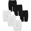 SNELLY Mutande Donna a Mezza Gamba Lunghe a Vita Alta Pacco da 6-9-12 Slip Basic Long Cotone Elasticizzato Antibatterico con balzina E263 Intimo di Marca Comodo Contro sfregamenti Interno Coscia