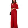 shownicer Tuta Lunga da Donna Jumpsuit Elegante Abito Cerimonia Maniche Corte Tute Monopezzi e Tutine Lunghe a Gamba Larga con Cintura Pantaloni Lungo Elegante Jumpsuit