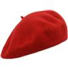 Melegari Berretto Basco Donna | 100% Lana | Margie Beret | Made in EU (Rosso 061)