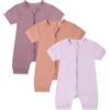 amropi Neonato Bimba Bimbo Pagliaccetto 3 pezzi Pigiama Manica Corta Jumpsuit Cerniera Tutine