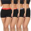 wirarpa Culotte Donna Cotone Mutande Boxer Pantaloncini Sottogonna Anti-sfregamento Short 3'' Inseam Pacco da 4 Nero Taglia S