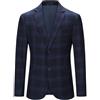 YOUTHUP Blazer da Uomo Scozzese Slim Fit a 2 Bottoni Blazer da Abito con Colletto Dentellato Giacca Casual per Affari