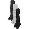 NEXT Ragazza Confezione da 3 collant a trecce in misto cotone Nero/Grigio 9 Anni-10 Anni