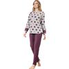SNELLY Pigiama Donna Invernale Cotone Punto Milano, Pigiami 2 Pezzi Morbido con Maglia Manica Lunga, Fantasia a Scelta, Taglie 44 46 48 50 52 54