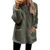 HEONSATI Donna Giacca in Peluche Giacche Fine Fleece a Maniche Lunghe Giacca Sherpa Outdoor Cappotti in Pile con Zip e Cappuccio Calda Felpa Pile Teddy Versione Loose Del Warm Autunno e Inverno