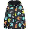 Pokémon Giacca Impermeabile Bambino - 100% Poliestere Giacca Antipioggia Bambino - Comoda Giacca Impermeabile Bambina e Bambini (Nero Aop, 13-14 anni)