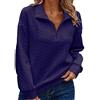 Generic Maglione Senza Cappuccio da Donna in Rilievo Tinta Unita con Mezza Zip per l'autunno e l'inverno Felpa Oversize Donna con Zip Felpe Lunghe con Zip