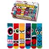 United Oddsocks Stress Heads - Box of 6 Mens Oddsocks UK 6-11, EUR 39-46