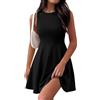 JYIXXZX Vestito Donna Elegante Corto Mini Abito Senza Maniche Scollo Rotondo Vestito Estivo da Sera Casual Swing in Linea A Sexy Vestiti Vita Alta Bodycon per Cocktail Discoteca Festa