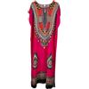 Kiran Fashion Kaftano lungo lungo in cotone viscosa abito estivo Dashiki africano copertura da spiaggia, rosa, Taglia unica