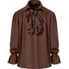MakingDa Camicia da uomo retrò rinascimentale steampunk vittoriano manica lunga colletto jabot pirata medievale pizzo top
