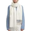 PFLife Sciarpa Donna Lana 200×70cm Tocco Cashmere Invernale Calda Morbida Oversize con Confezione Regalo Elegante Scialle (Bianca)